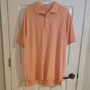 Peter Millar Summer Comfort Orange Striped Polo Shirt